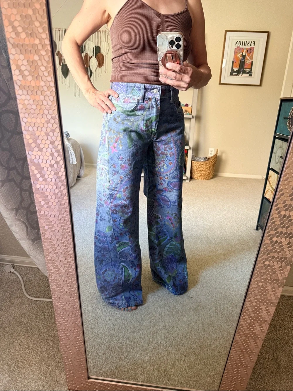 Free People Alter Ego Dusk Combo Wide-Leg Jeans size 25